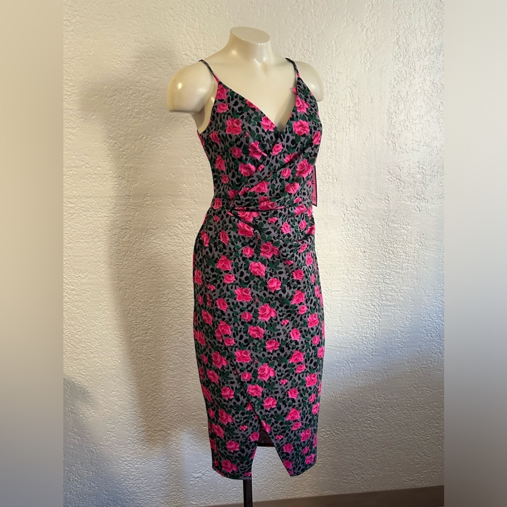 BETSY JOHNSON floral spaghetti stripes bodycon dress NWT sz 4 - Picture 6 of 15